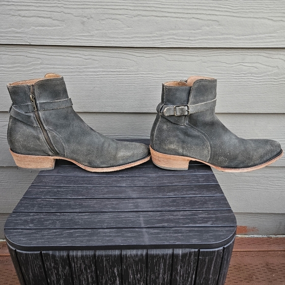 FRYE Grady Jodhpur Dark Gray Leather & Suede Ankle Boots Shoes Men’s Size 10 D - Picture 10 of 16
